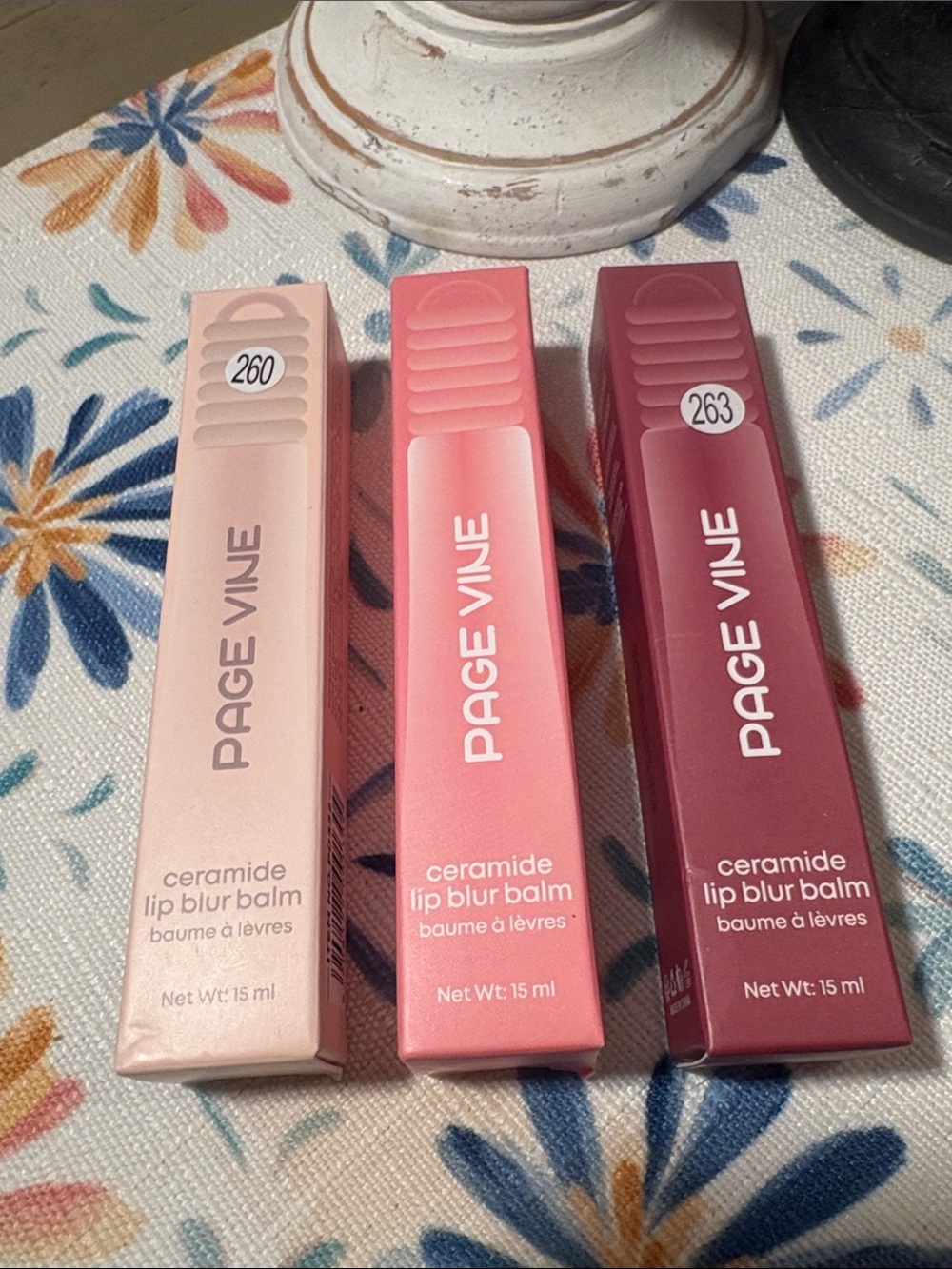 Page Vine Ceramide Lip Blur Balm Trio — Blush, Pink, Berry 3 pcs
